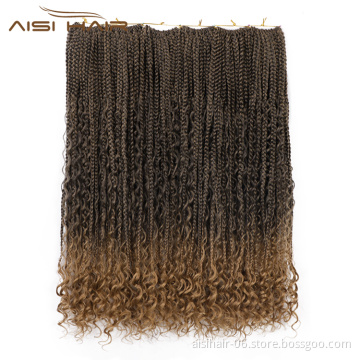 Aisi Hair Goddess Faux Locs Crochet Braids Hair Extensions Synthetic Curly End Faux Locks Braids Hairpieces For Black Women